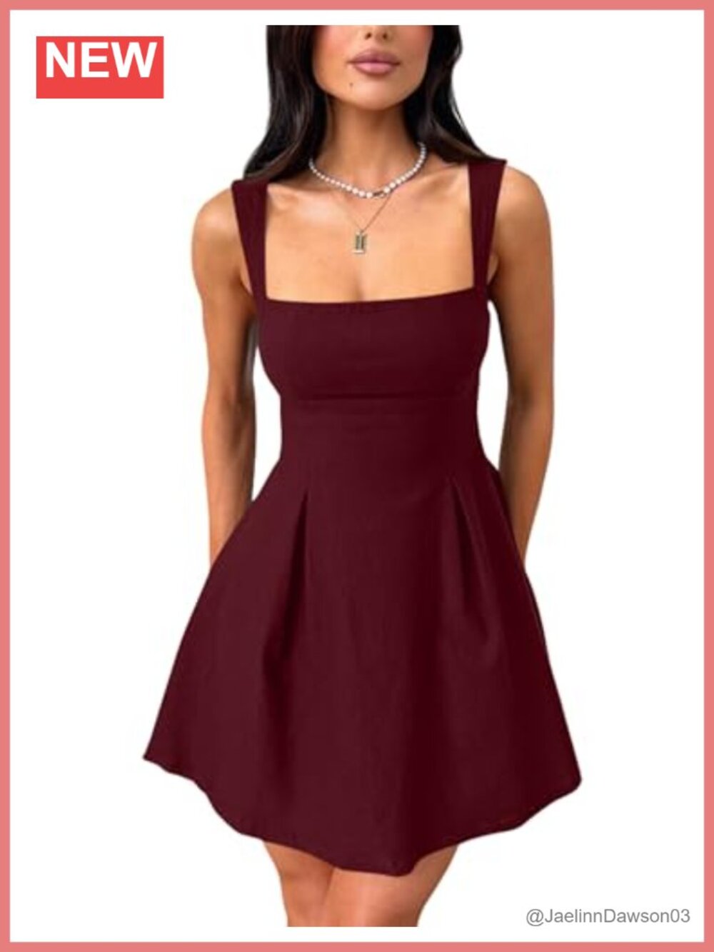 Sleeveless Square Neck Bow Tie A-line Mini Dress Adjustable Straps Backless